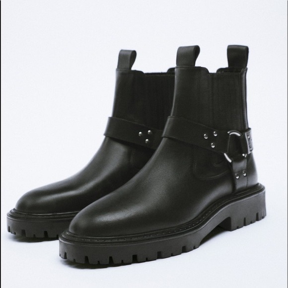 Zara Shoes - Zara Low heeled biker ankle boots